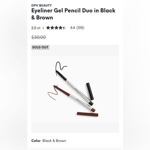 OPV Beauty Eyeliner Gel Pencil Duo in Black & Brown